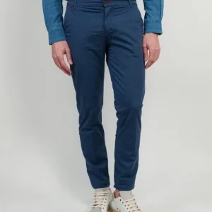PANTALONE CHINOS CON TRAMA NIDO D'APE BLU