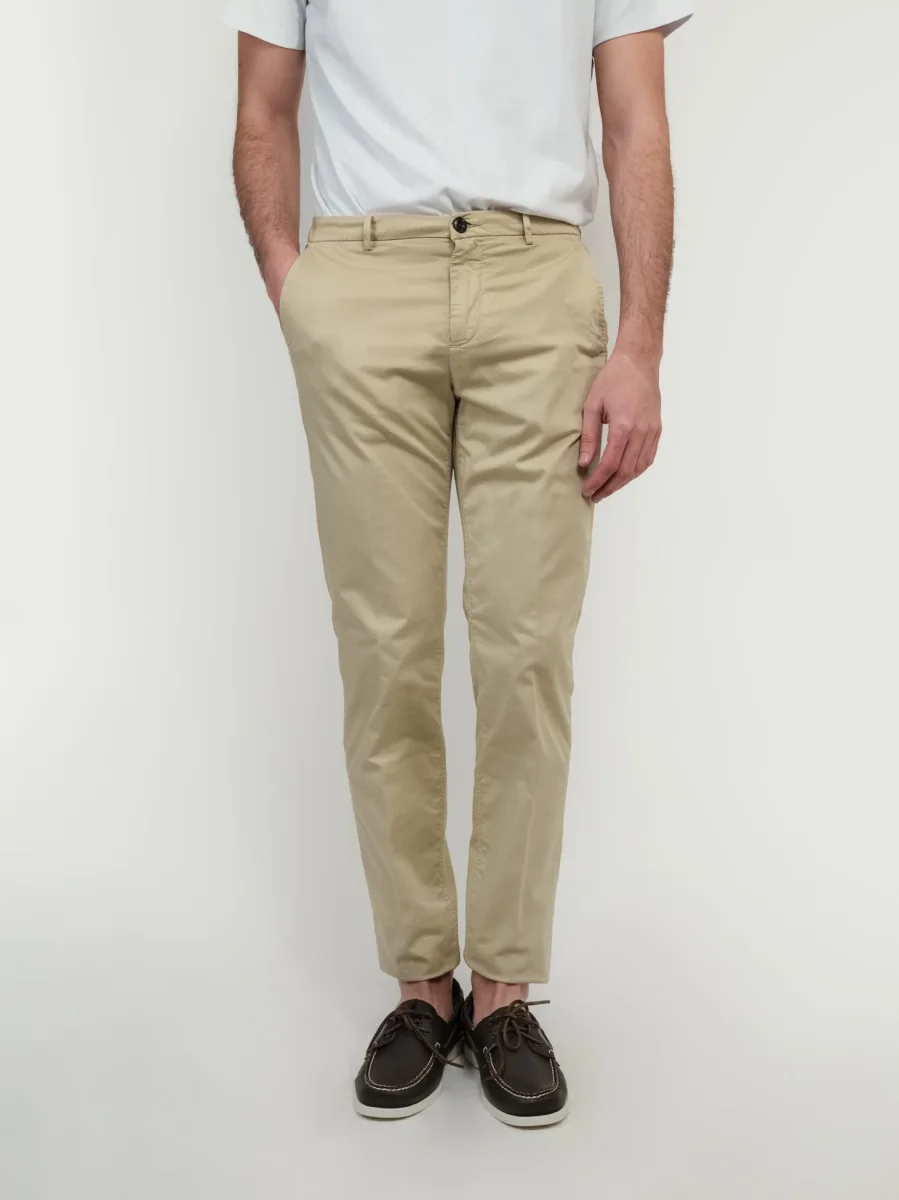 PANTALONE CHINOS IN COTONE BEIGE - immagine 8