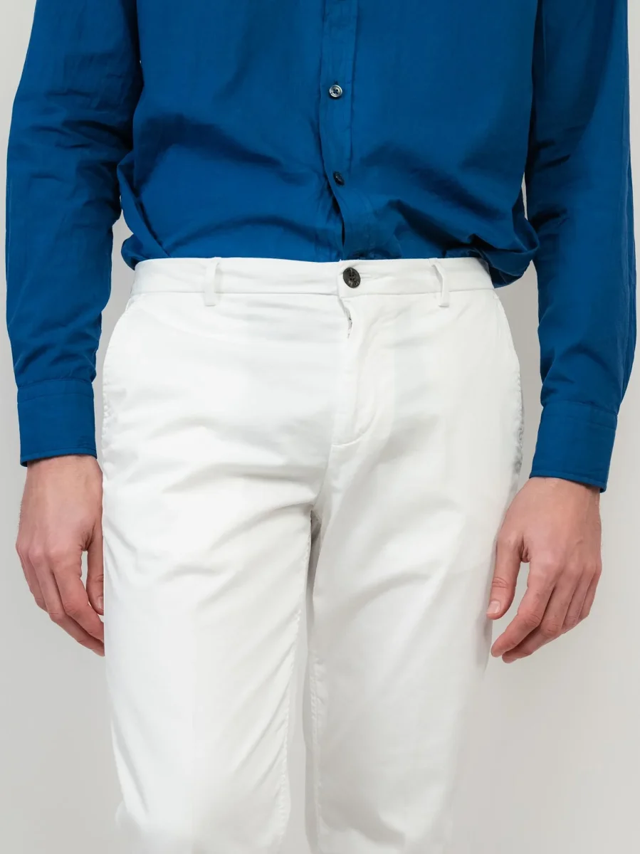 PANTALONE CHINOS IN COTONE BIANCO - immagine 6