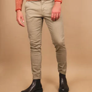 PANTALONE CHINOS IN COTONE Beige TRAMA NIDO D'APE