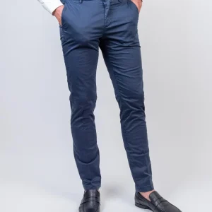 PANTALONE CHINOS IN COTONE COLOR BLU