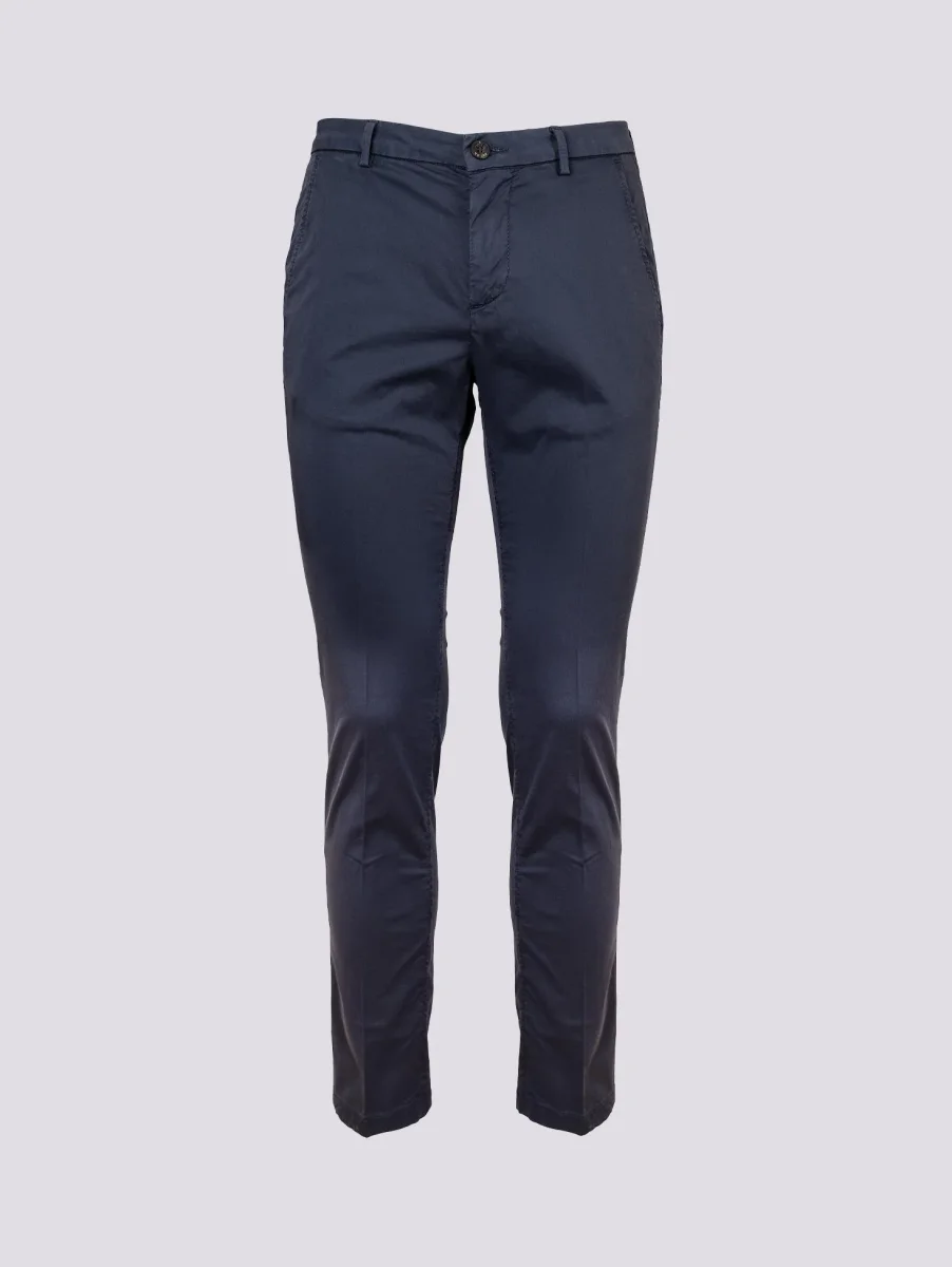 PANTALONE CHINOS IN COTONE COLOR BLU - immagine 5