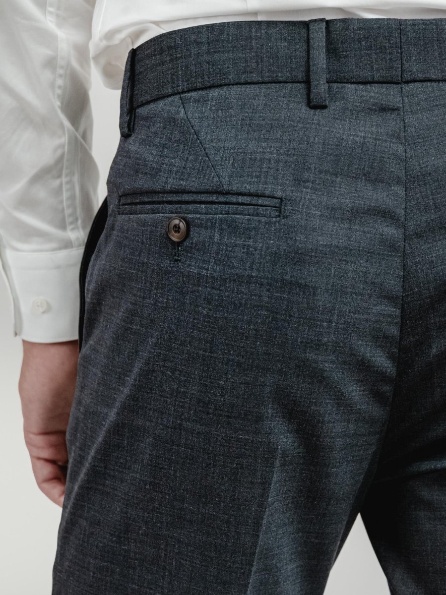 PANTALONE CLASSICO IN FRESCO LANA GRIGIO ANTRACITE - immagine 5