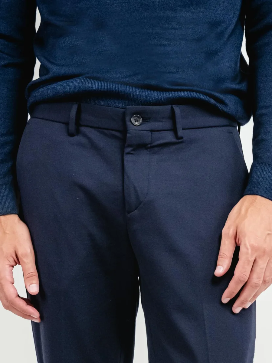 PANTALONE CLASSICO IN JERSEY BLU NAVY - immagine 6