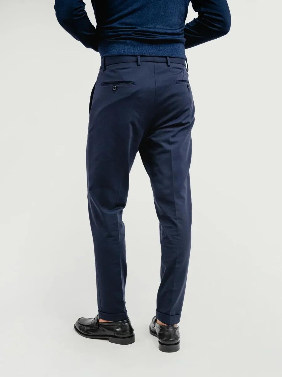 PANTALONE CLASSICO IN JERSEY BLU NAVY - immagine 5