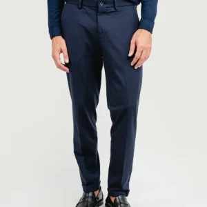 PANTALONE CLASSICO IN JERSEY BLU NAVY