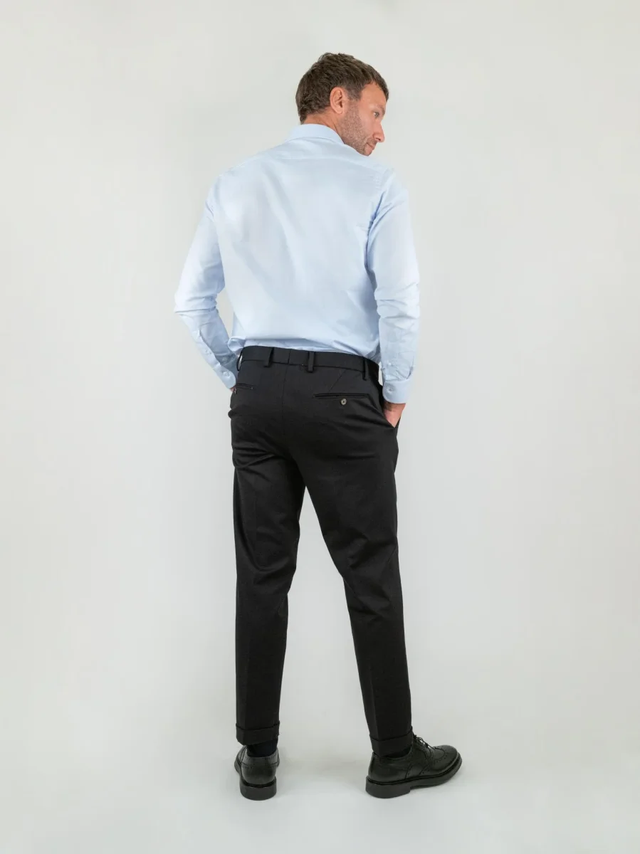 PANTALONE CLASSICO NERO IN JERSEY - immagine 6