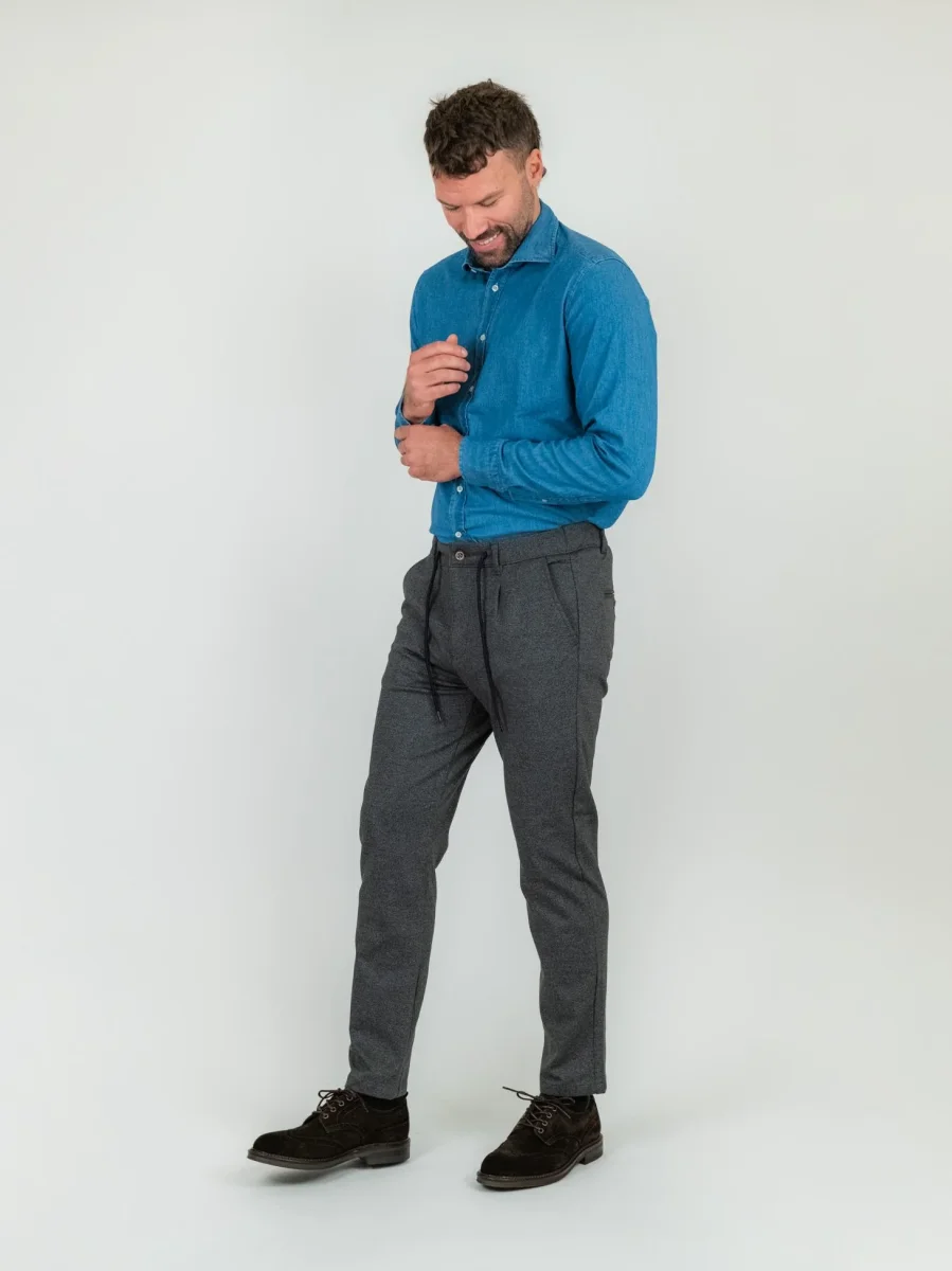 PANTALONE CON COULISSE GRIGIO ANTRACITE - immagine 4