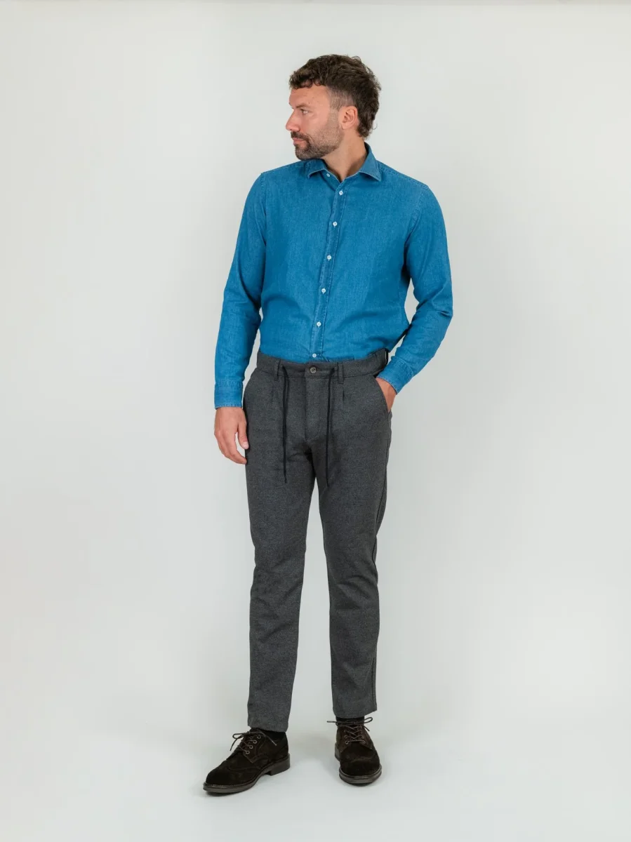 PANTALONE CON COULISSE GRIGIO ANTRACITE - immagine 3