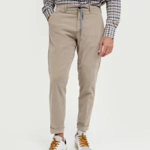 PANTALONE CON COULISSE IN VELLUTO BEIGE