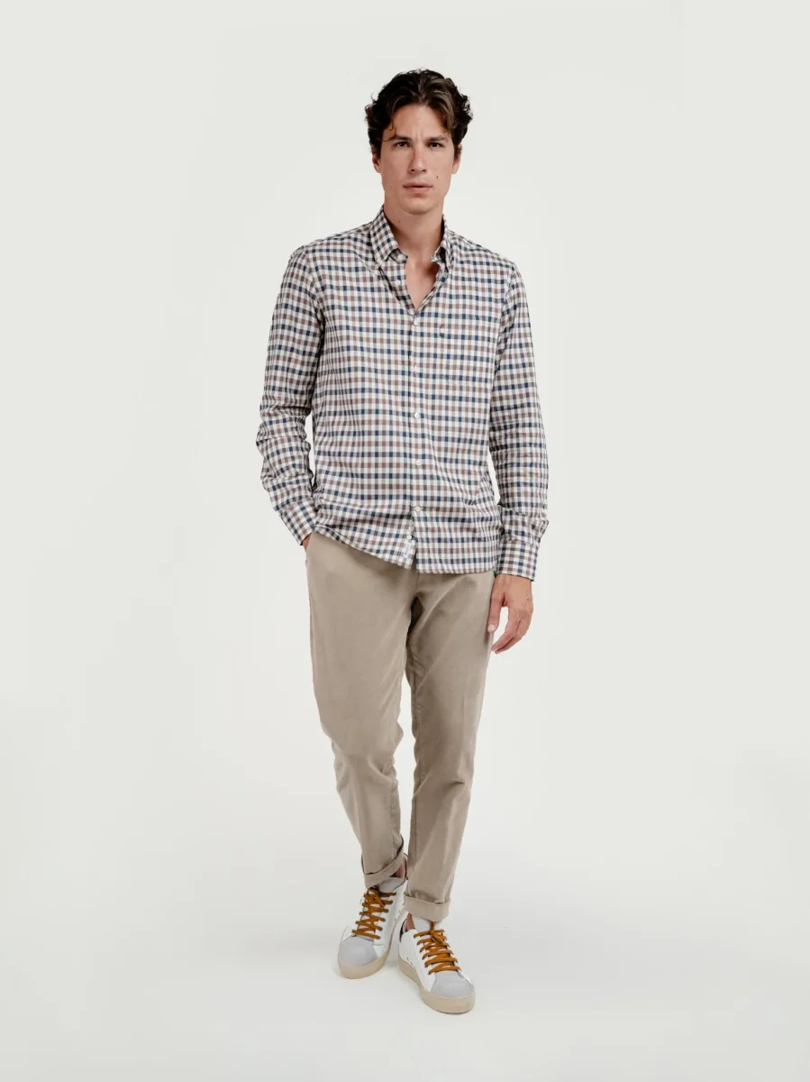 PANTALONE CON COULISSE IN VELLUTO BEIGE - immagine 3