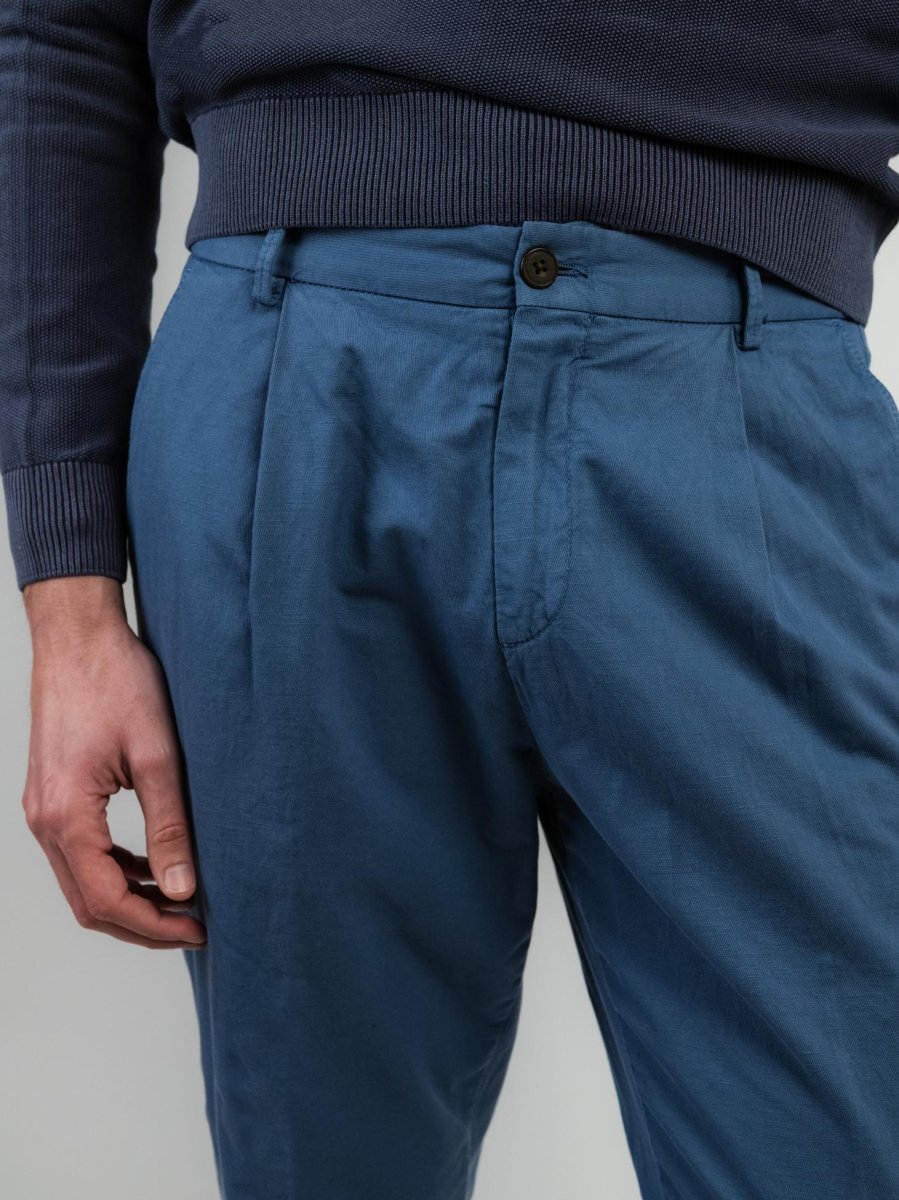 PANTALONE CON PENCES MISTO LINO AVIO - immagine 5