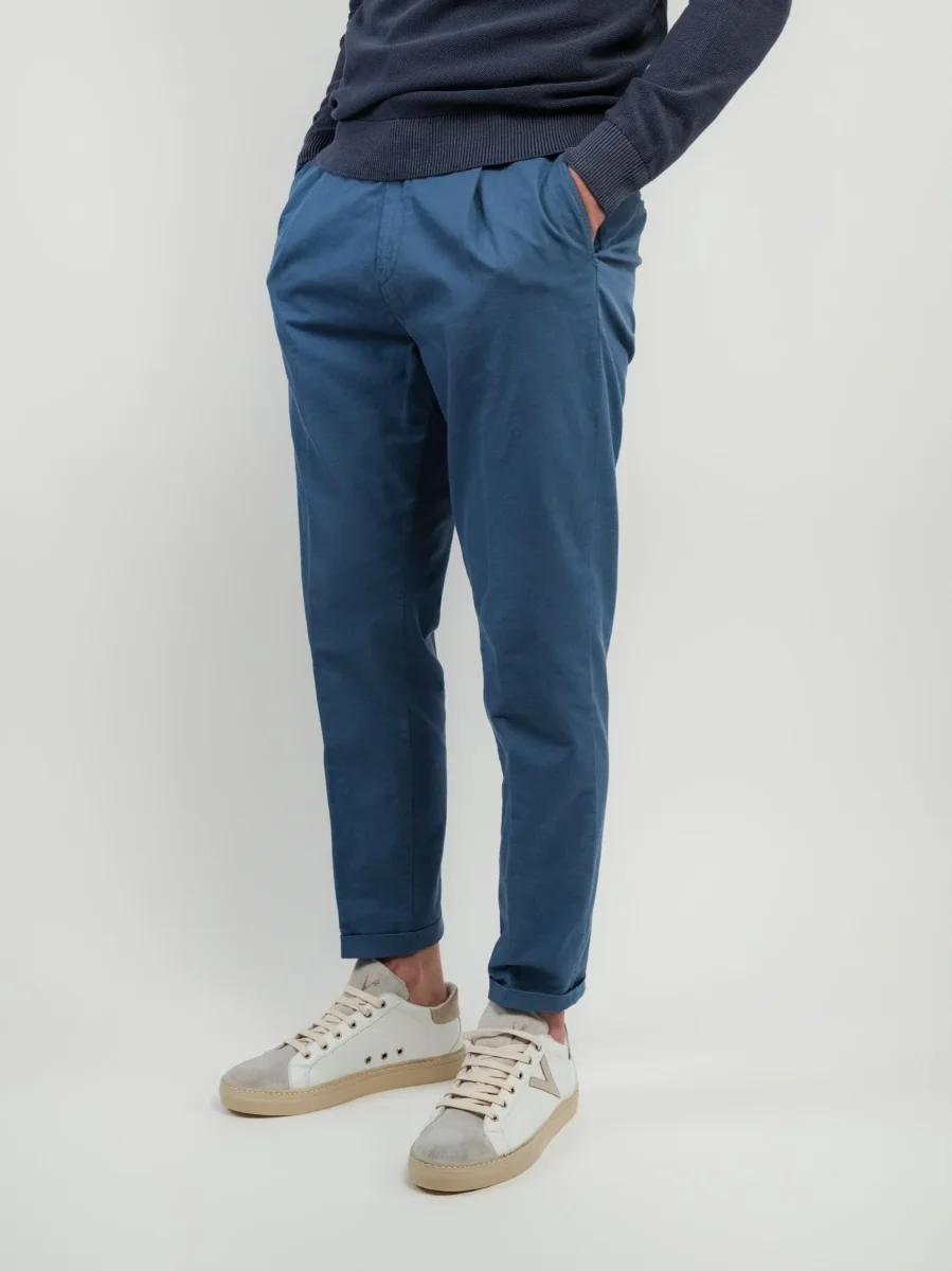 PANTALONE CON PENCES MISTO LINO AVIO - immagine 3