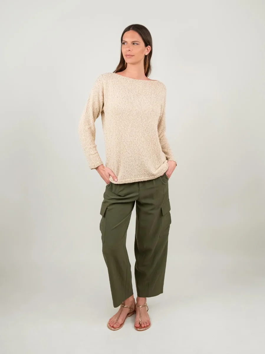 PANTALONE DRITTO STILE CARGO VERDE - immagine 5