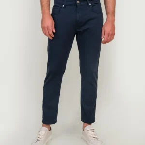 PANTALONE IN COTONE BLU NAVY