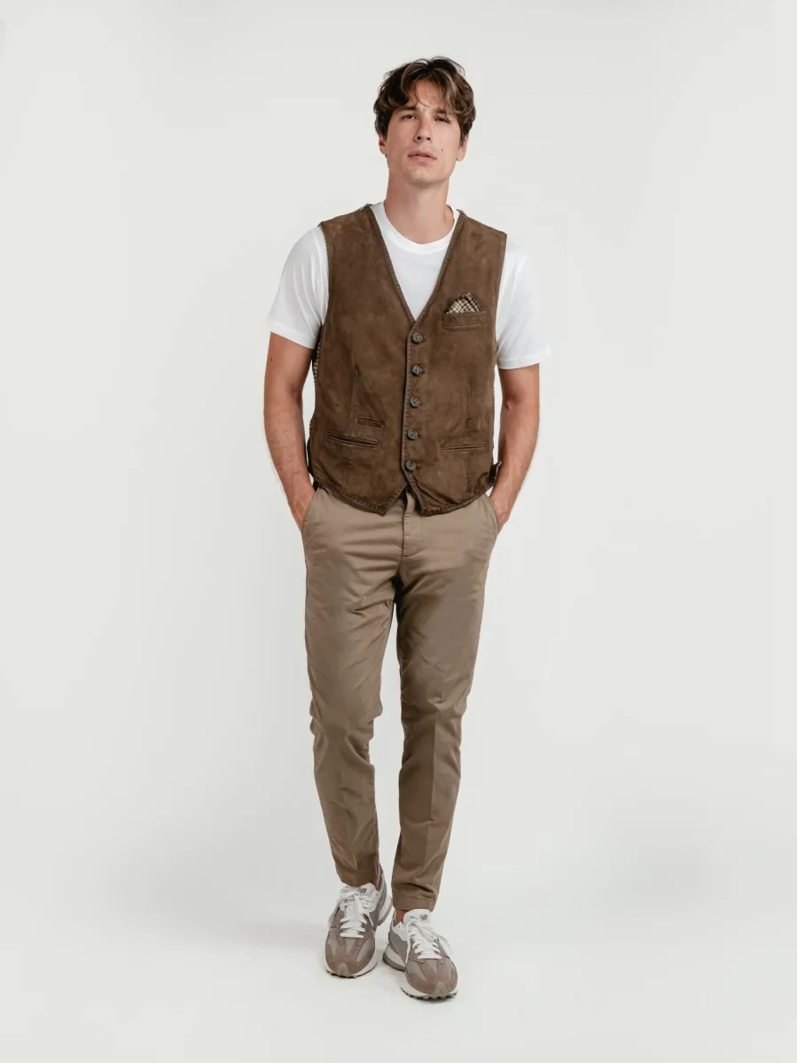 PANTALONE IN COTONE CAPPUCCINO - immagine 6