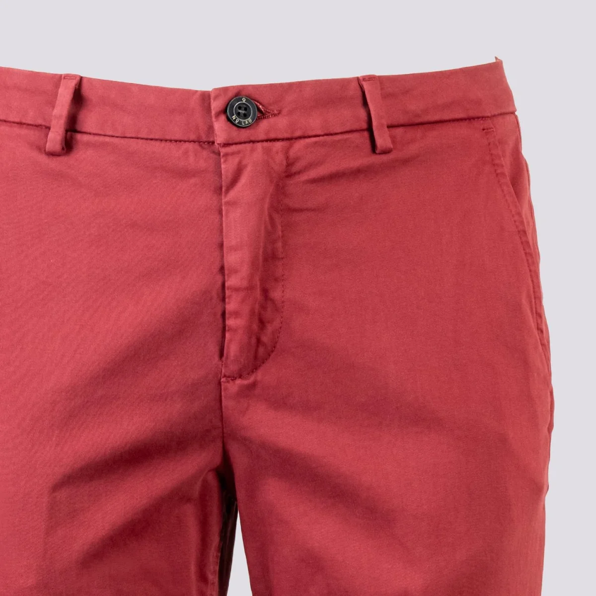 PANTALONE IN COTONE LISCIO BORDEAUX CON TASCA A FILO - immagine 7