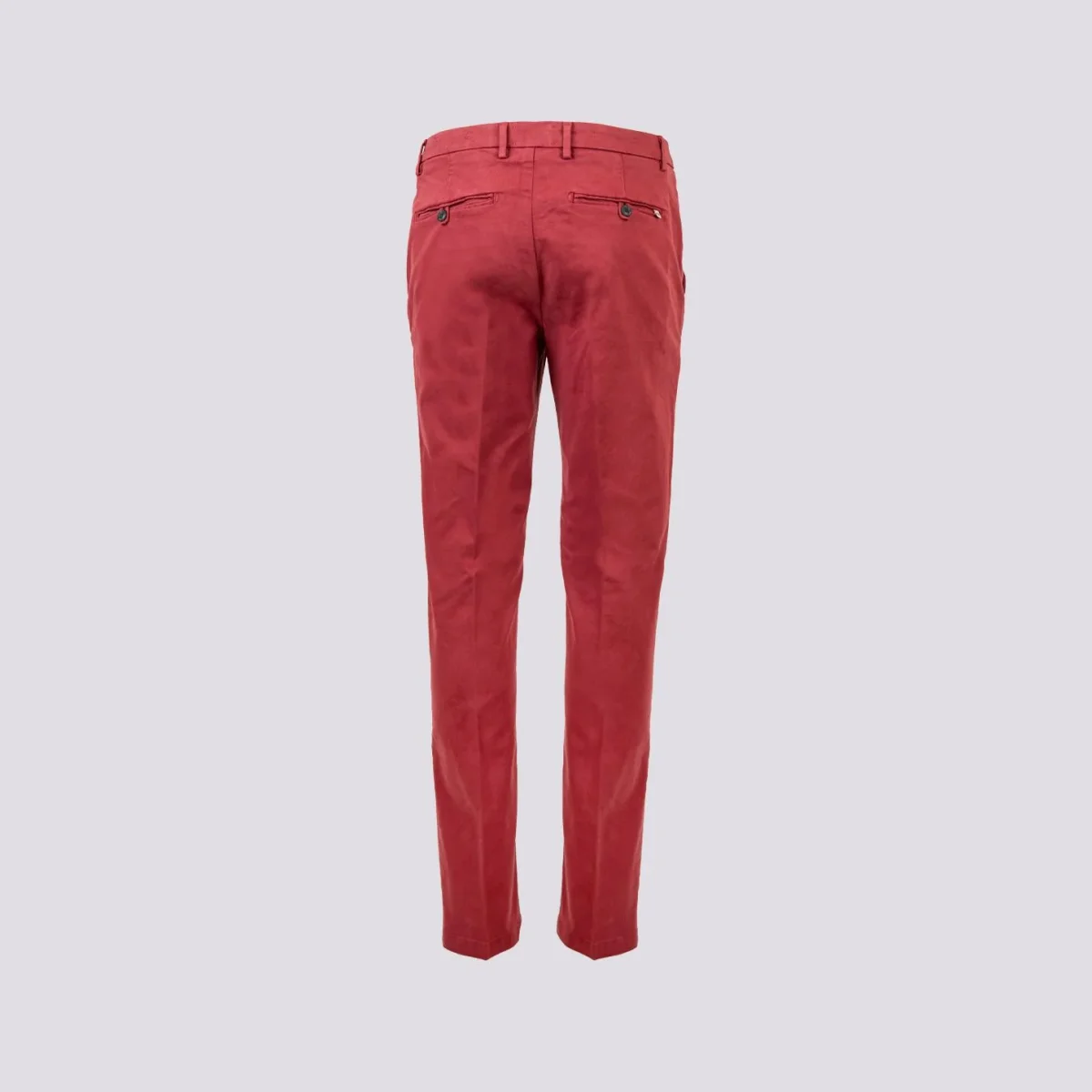 PANTALONE IN COTONE LISCIO BORDEAUX CON TASCA A FILO - immagine 6