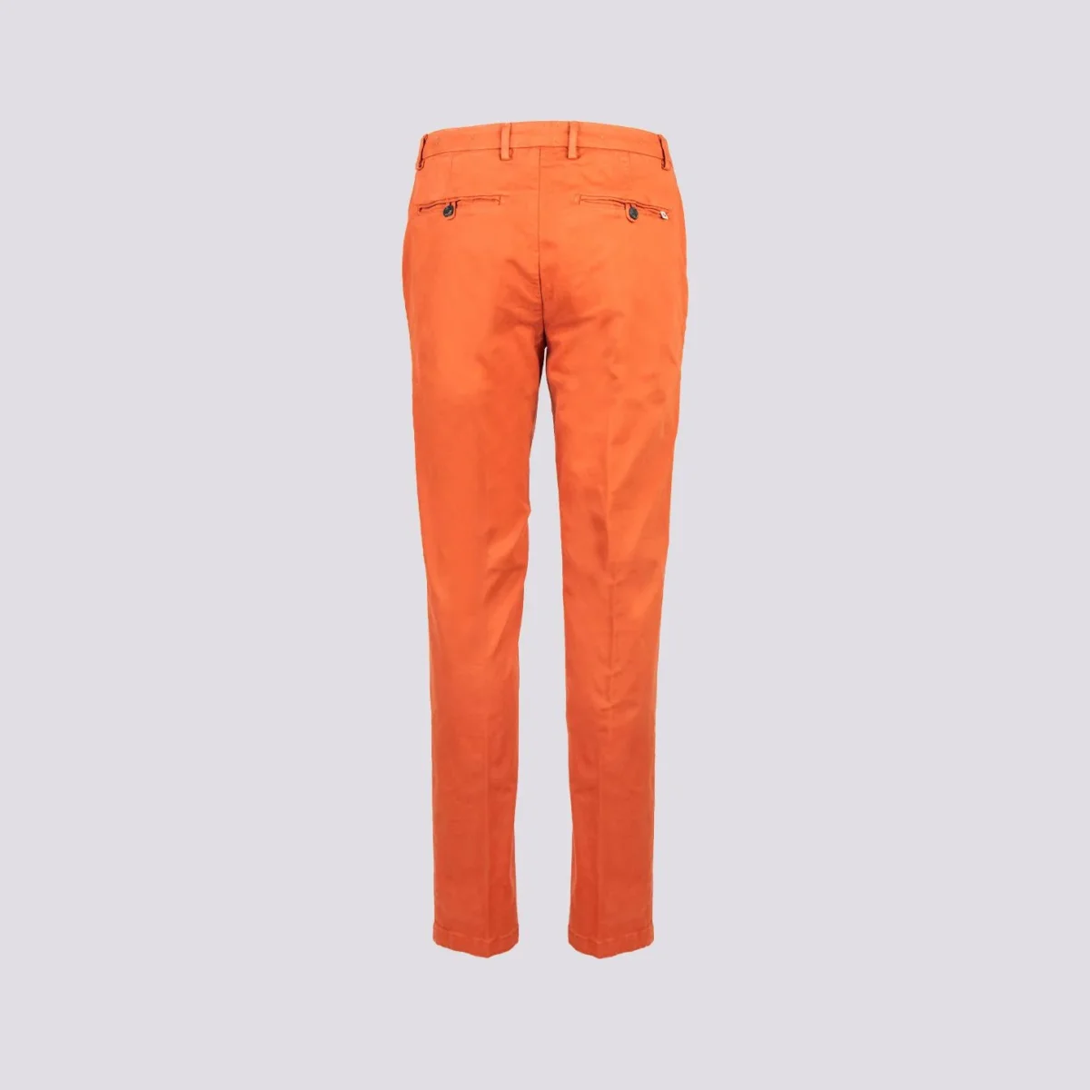 PANTALONE IN COTONE LISCIO MATTONE CON TASCA A FILO - immagine 6