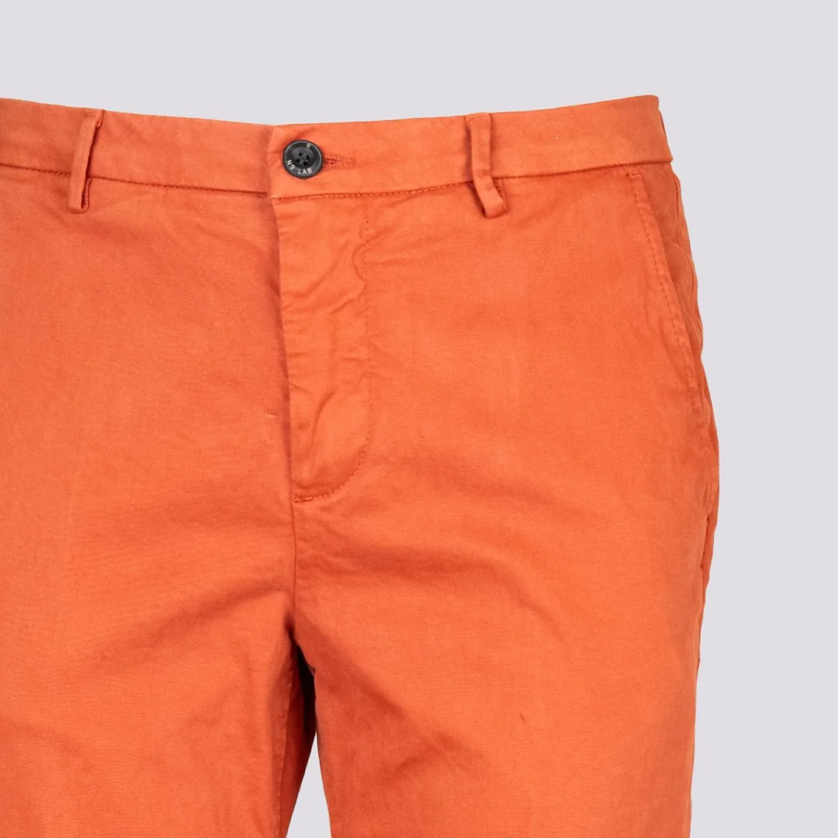 PANTALONE IN COTONE LISCIO MATTONE CON TASCA A FILO - immagine 7