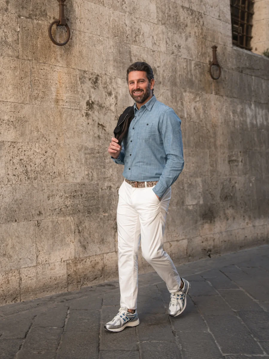 PANTALONE IN COTONE PANNA - immagine 6