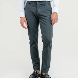 PANTALONE IN COTONE SPIGATO ANTRACITE