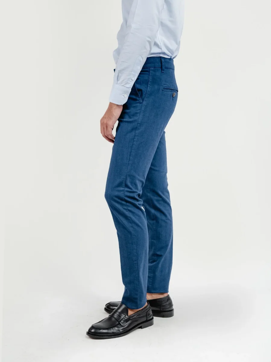 PANTALONE IN COTONE SPIGATO BLUETTE - immagine 4