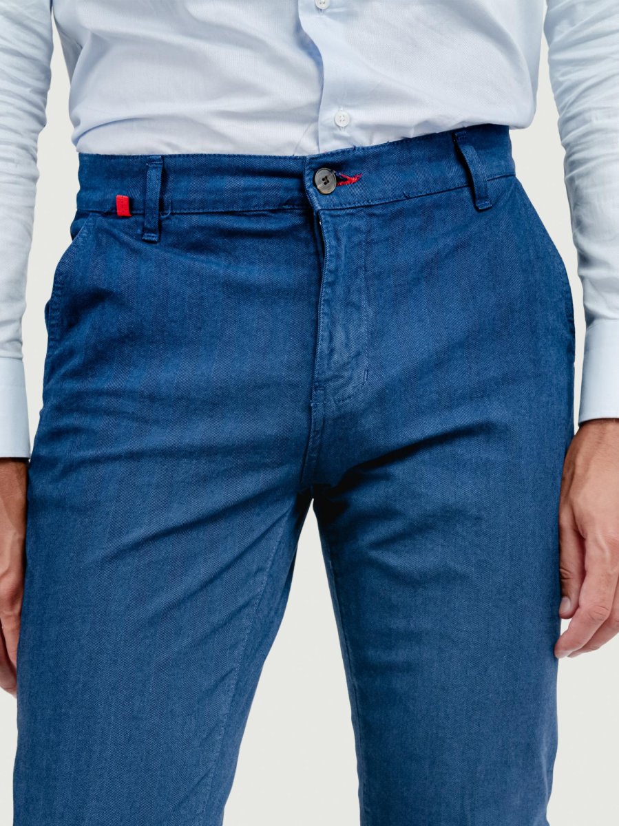 PANTALONE IN COTONE SPIGATO BLUETTE - immagine 6