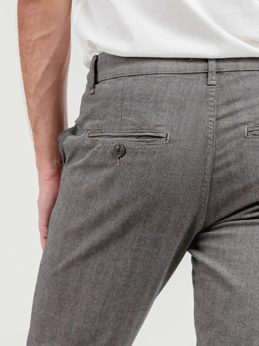 PANTALONE IN COTONE SPIGATO FANGO - immagine 7