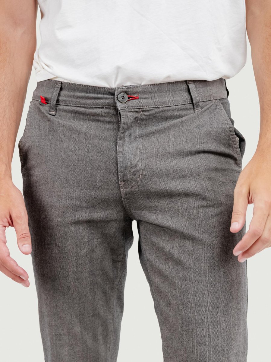 PANTALONE IN COTONE SPIGATO FANGO - immagine 6