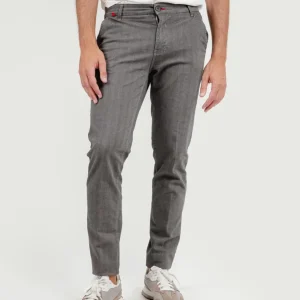 PANTALONE IN COTONE SPIGATO FANGO