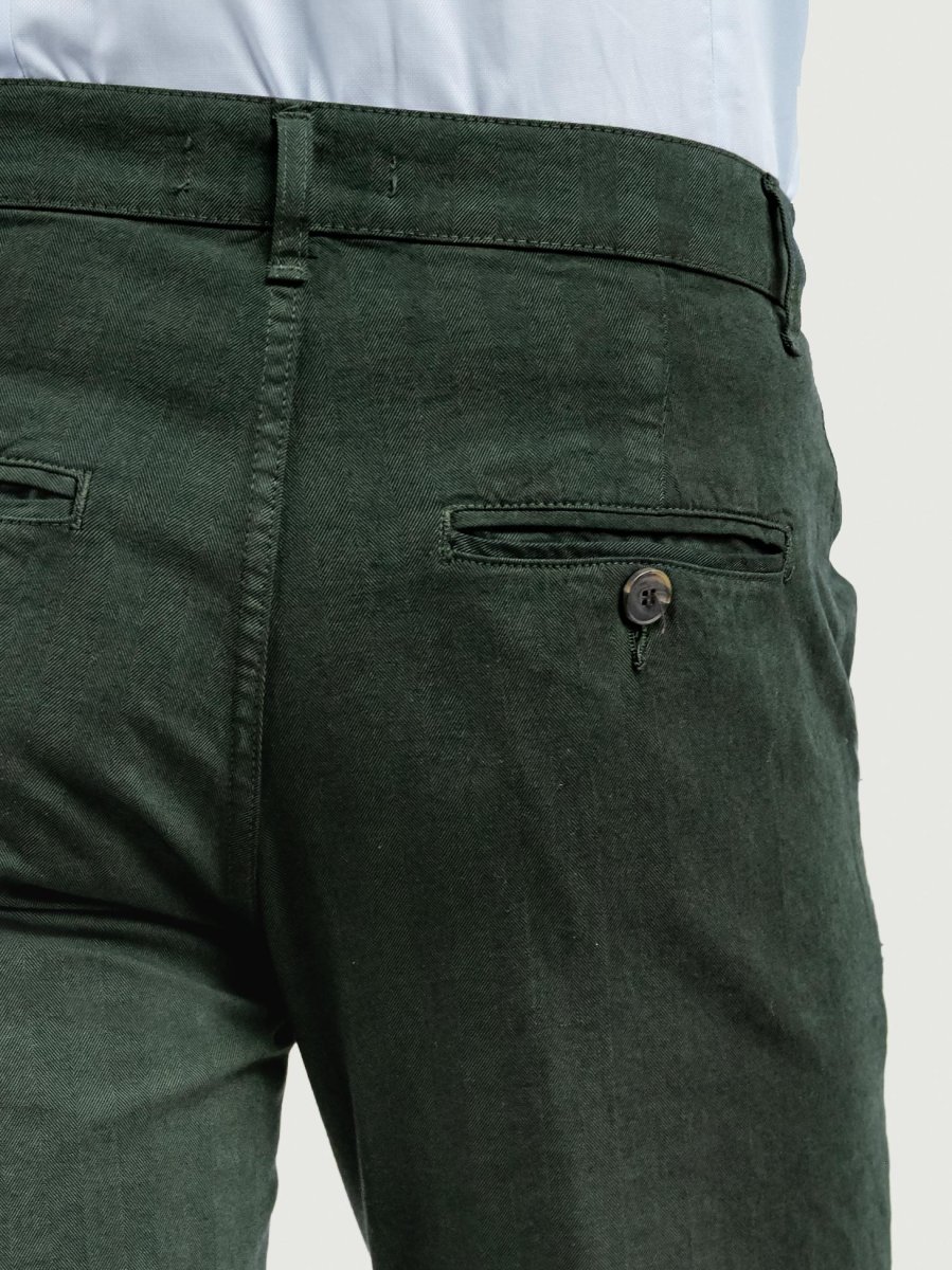 PANTALONE IN COTONE SPIGATO VERDE - immagine 6