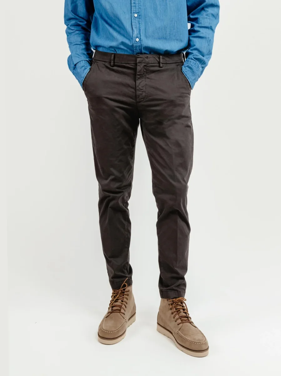 PANTALONE IN COTONE TESTA MORO