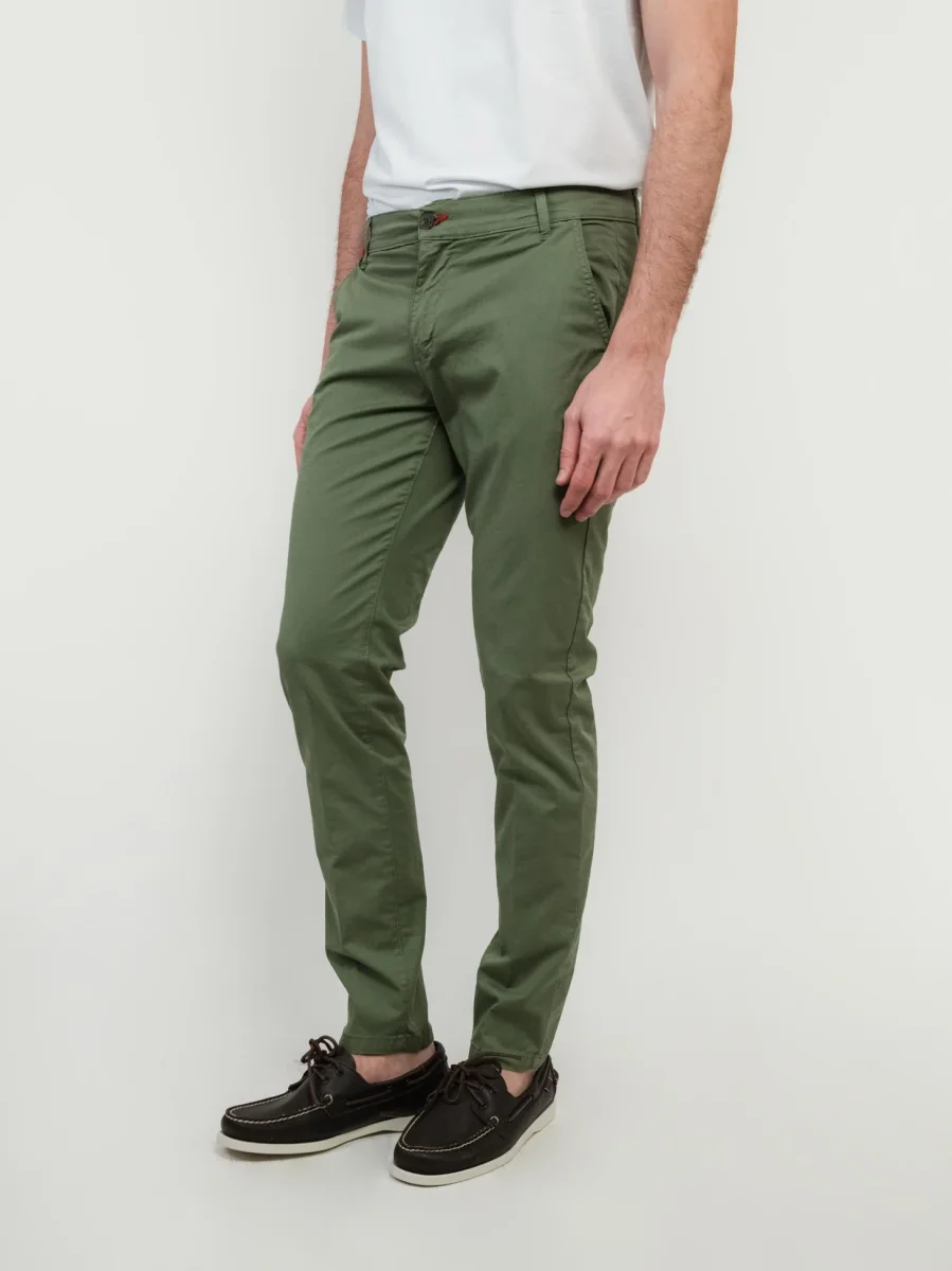 PANTALONE IN COTONE VERDE SALVIA - immagine 3