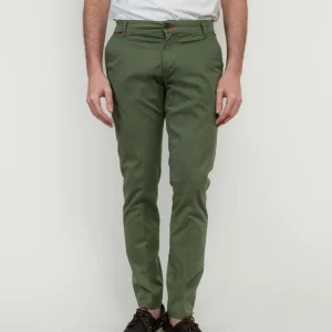 PANTALONE IN COTONE VERDE SALVIA