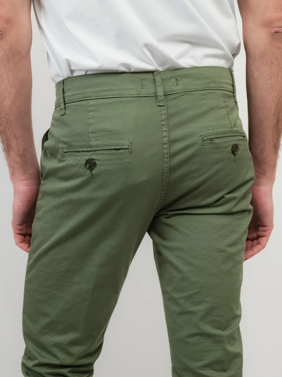 PANTALONE IN COTONE VERDE SALVIA - immagine 6