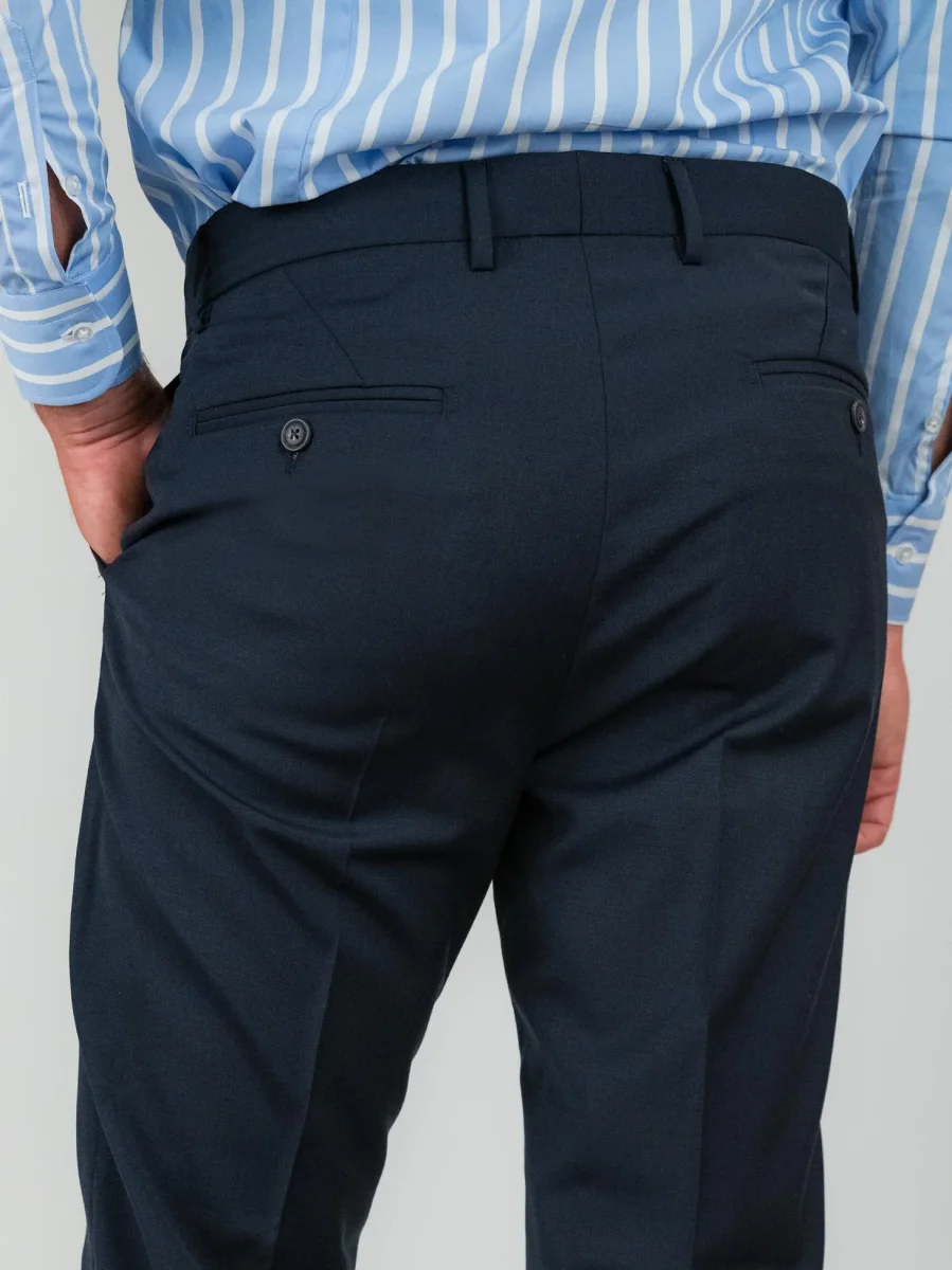 PANTALONE IN FRESCO LANA BLU NAVY - immagine 5