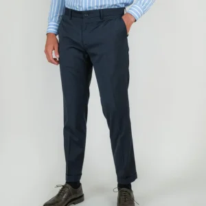 PANTALONE IN FRESCO LANA BLU NAVY
