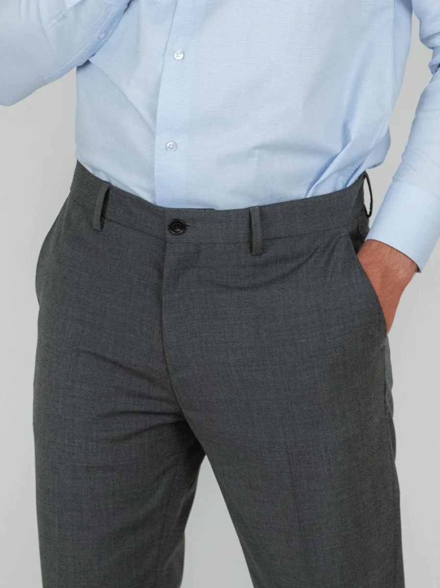 PANTALONE IN FRESCO LANA GRIGIO - immagine 5