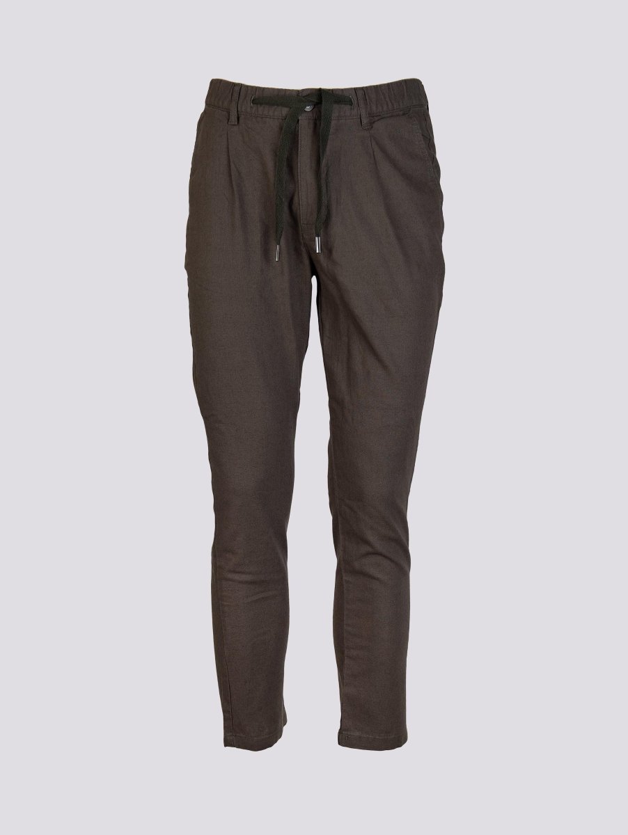 PANTALONE IN LINO E COTONE CON COULISSE - immagine 4