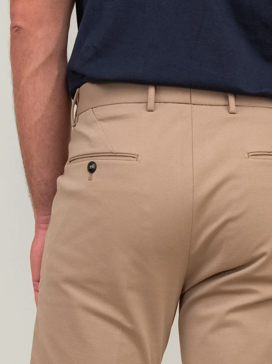 PANTALONE IN MISTO COTONE CAMMELLO - immagine 5