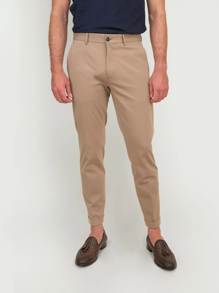 PANTALONE IN MISTO COTONE CAMMELLO