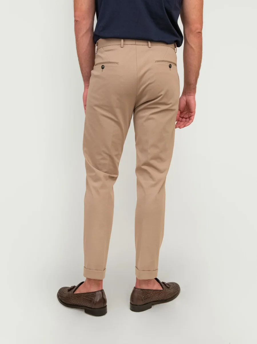 PANTALONE IN MISTO COTONE CAMMELLO - immagine 4