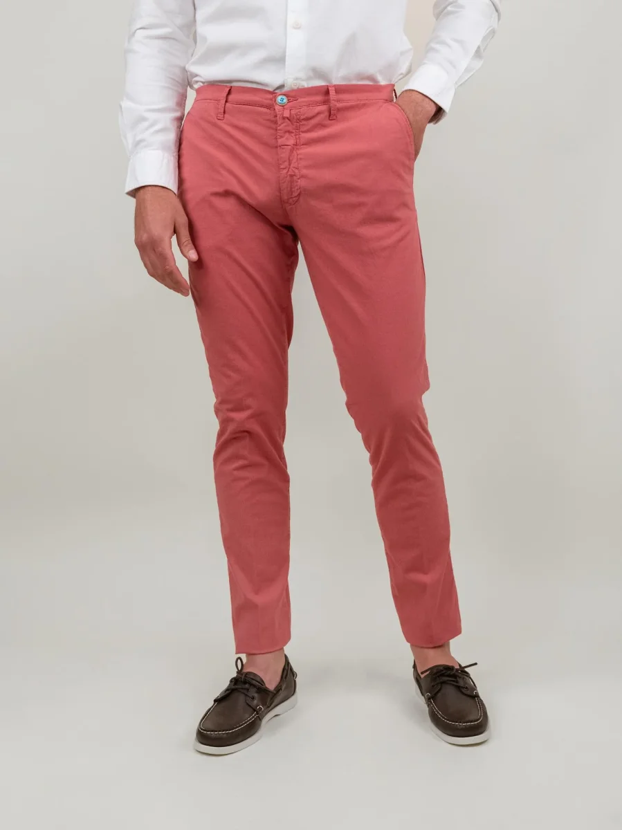 PANTALONE IN MISTO COTONE CORALLO