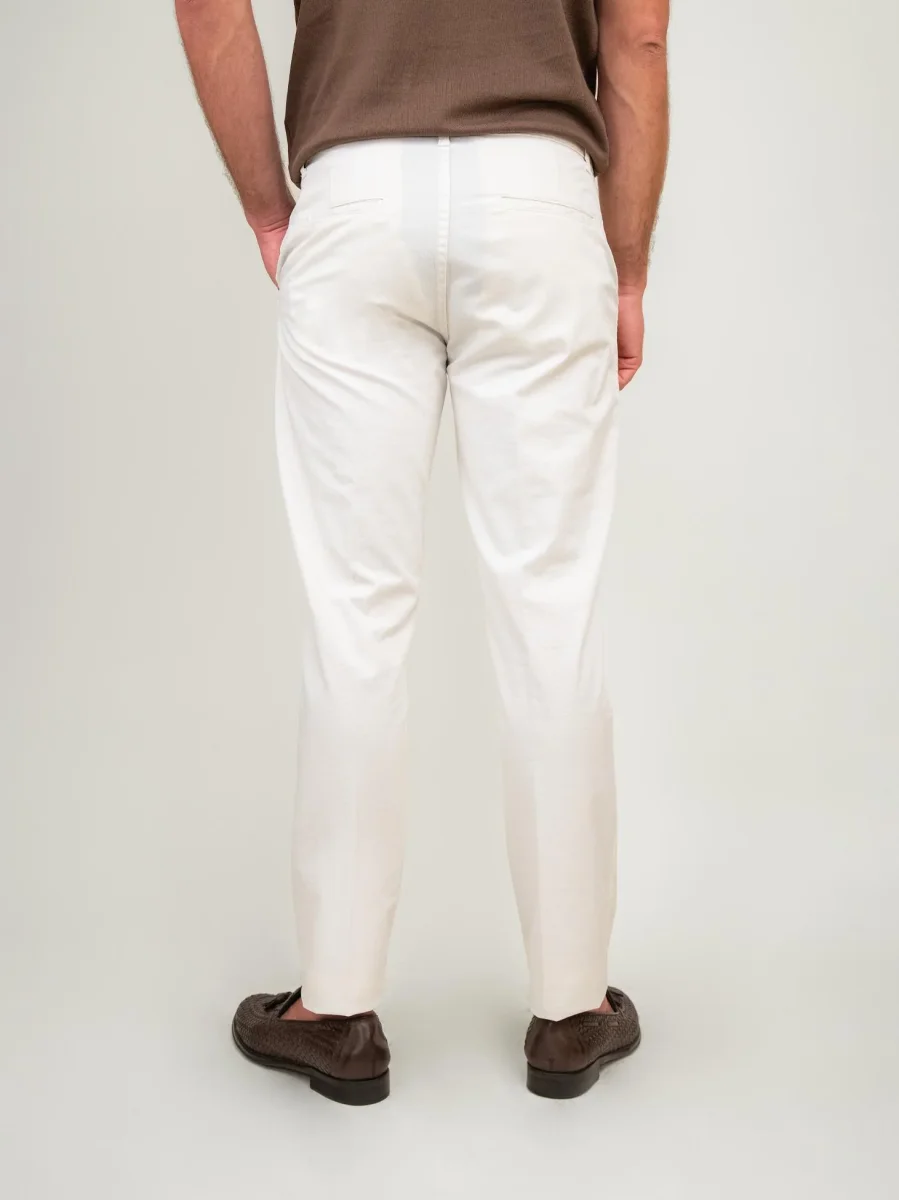 PANTALONE IN MISTO LINO E COTONE COLOR BURRO - immagine 4