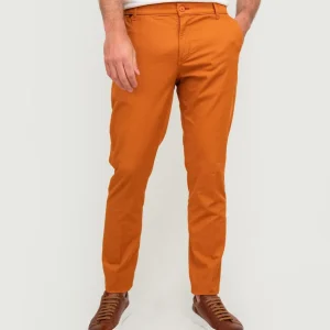 PANTALONE MISTO LINO E COTONE COLOR CANNELLA