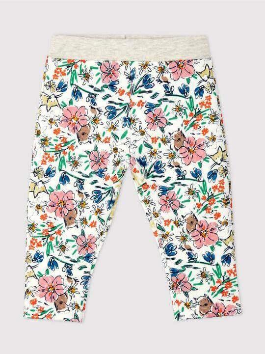 PANTALONE TRAPUNTATO CON FANTASIA FLOREALE