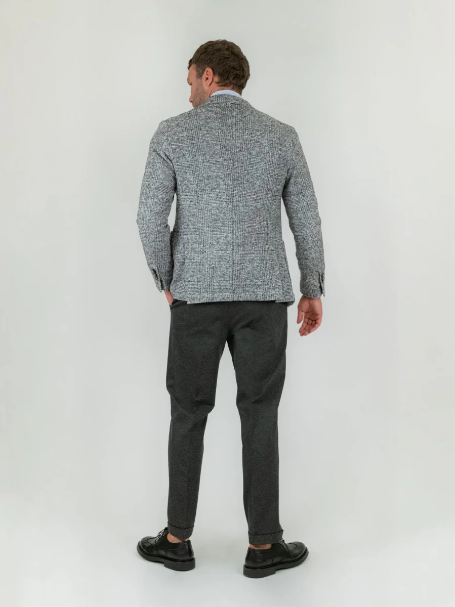 PANTALONE classico grigio antracite in jersey elasticizzato - immagine 4