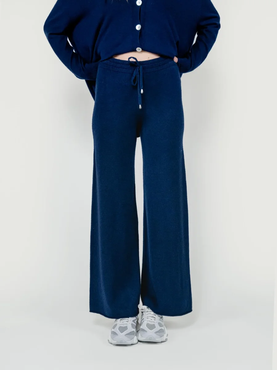 PANTALONI IN MAGLIA BLU - immagine 3