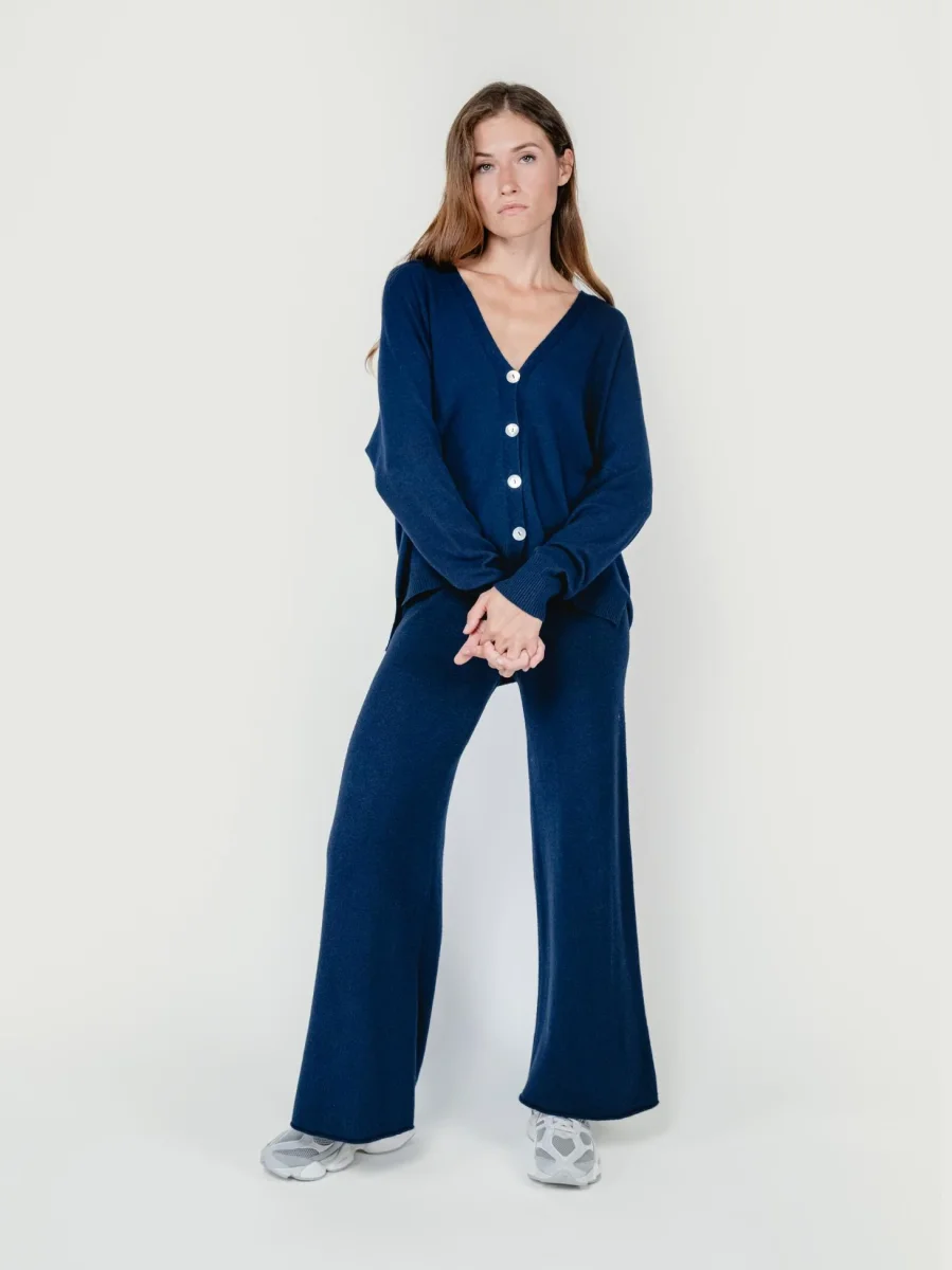 PANTALONI IN MAGLIA BLU